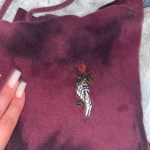 (M) Maroon and Black Tye-Dye hoodie